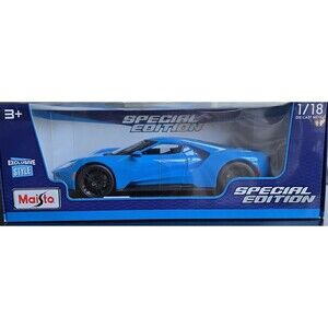 Maisto 2017 Ford GT Blue 1/18 Scale Diecast Model Car NWB